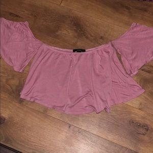 Off the shoulder pink crop top